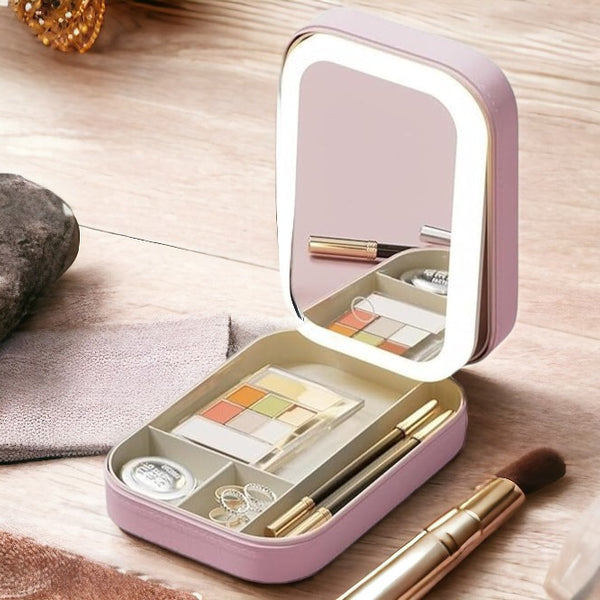 LED Mirror Makeup Storage Box